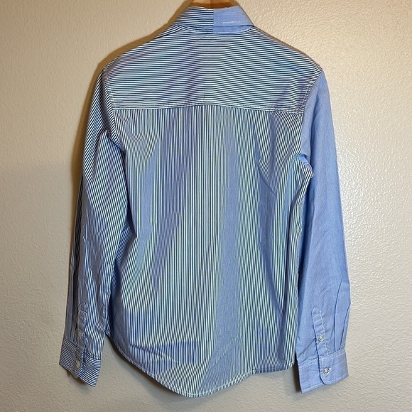 *3/$15* Speed Gear Blue Stripe Long Sleeve Button Down Shirt - Picture 7 of 13